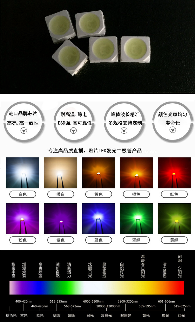 浙江白色led3528贴片灯珠生产工艺