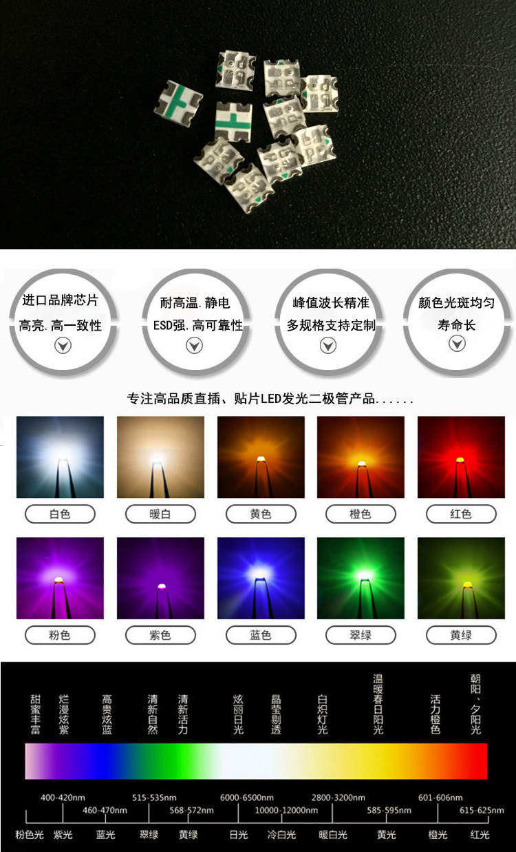 浙江0603rgb led三色贴片灯珠工艺特点