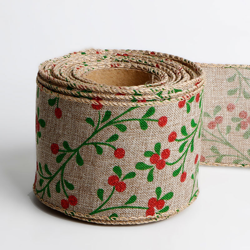 printed burlap ribbon