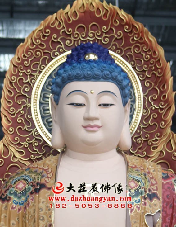 生漆脱胎西方三圣之阿弥陀佛塑像特写