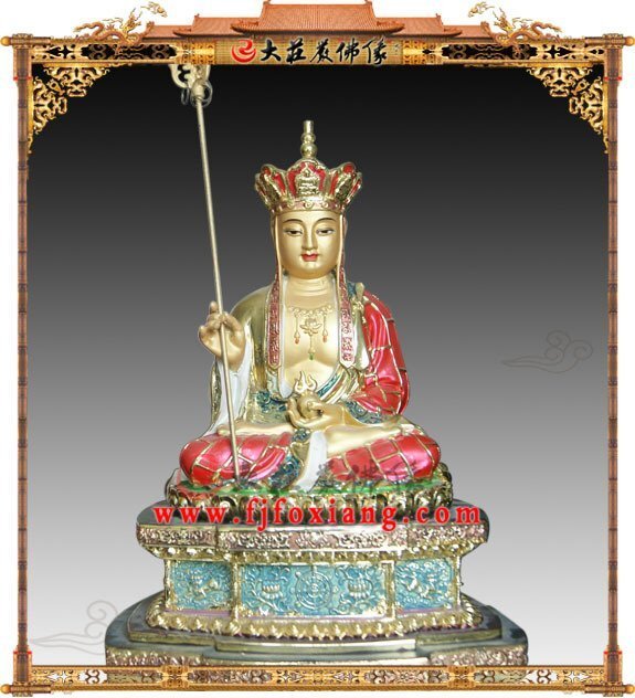 地藏王菩萨，铜雕彩绘佛像