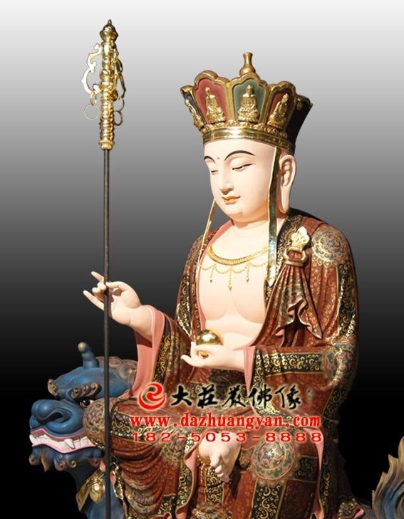 大愿地藏王菩萨彩绘塑像侧面