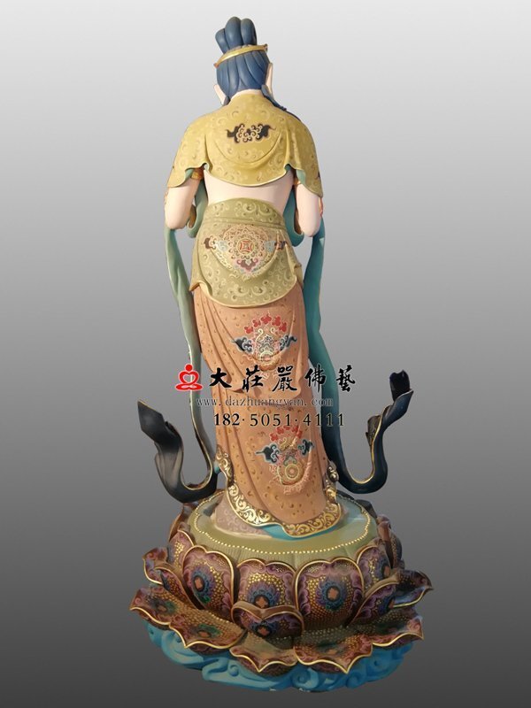 八大菩萨之金刚手菩萨背部彩绘佛像