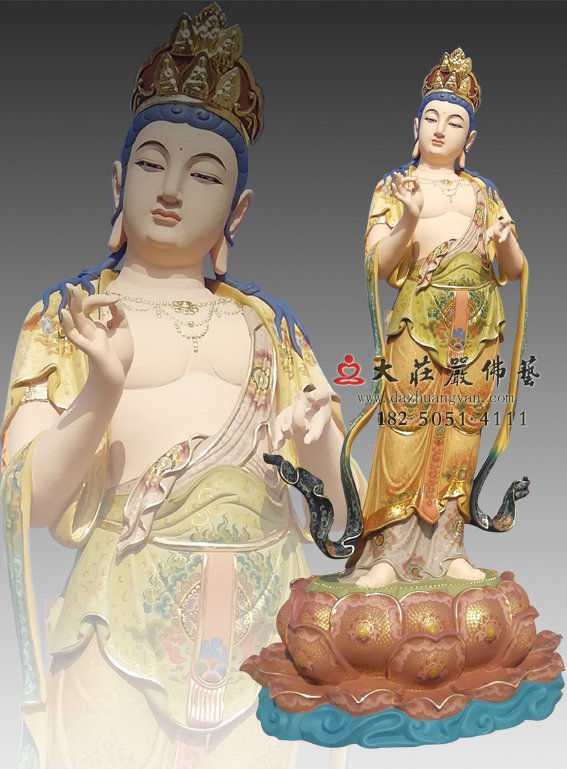 铜雕八大菩萨之金刚手菩萨彩绘佛像 