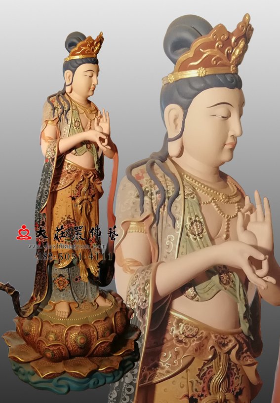 铜雕八大菩萨之地藏菩萨彩绘佛像 