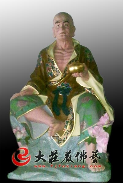 苏频陀尊者彩绘塑像