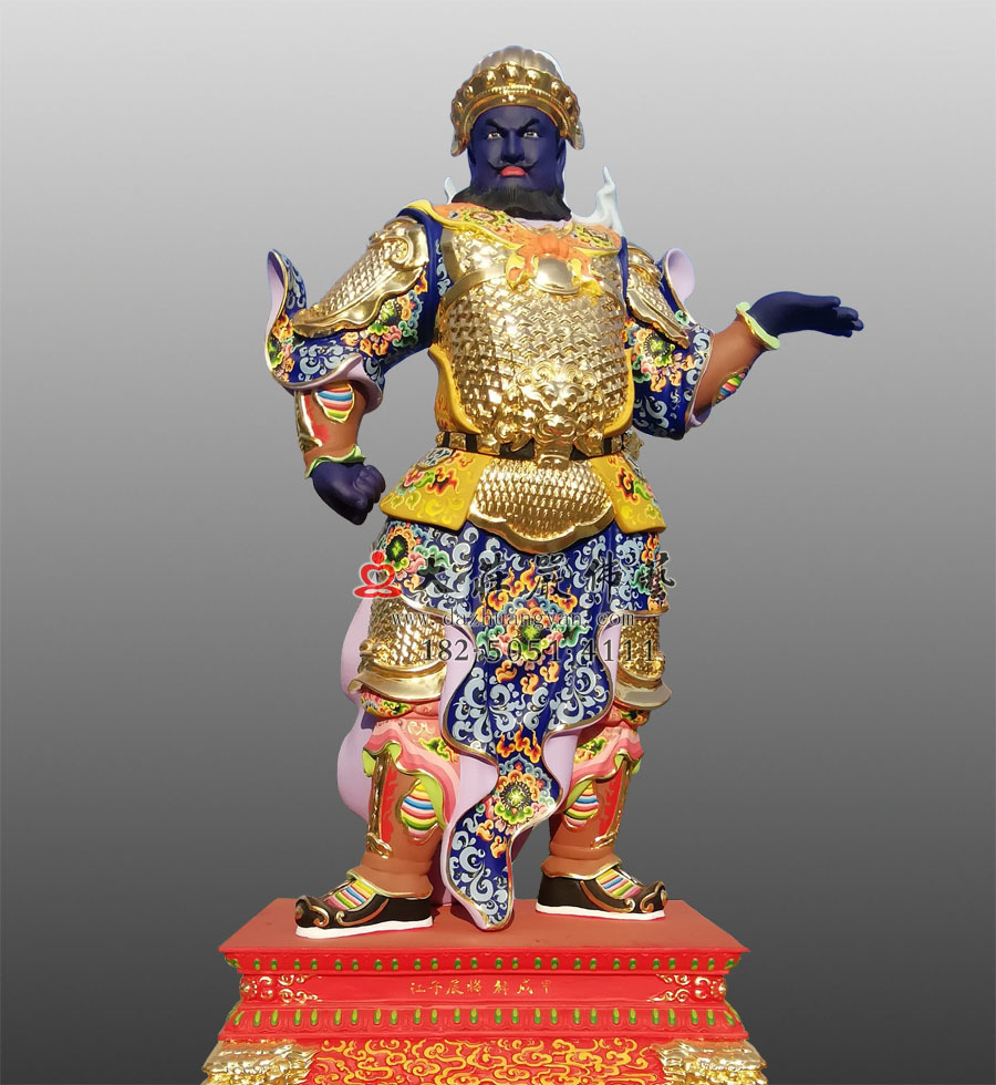 道教护法神将六丁六甲 甲戌神将展子江彩绘贴金神像雕塑 