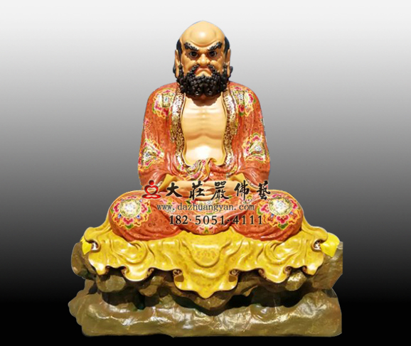 禪宗二十八祖達摩祖師彩繪銅像菩提達摩雕塑定制