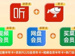 4月会员优惠福利:5个会员仅需187，京东PLUS+百度网盘+喜马拉雅+爱奇艺+叮咚买菜