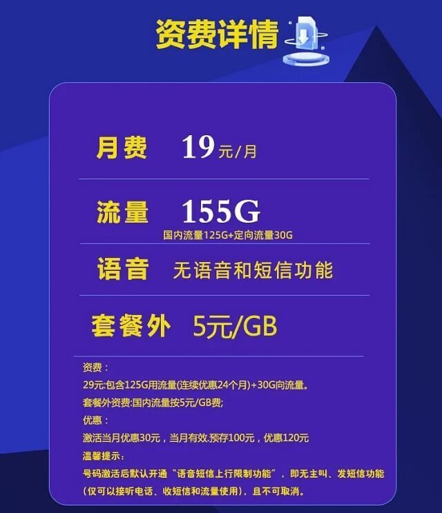 电信19元155G2