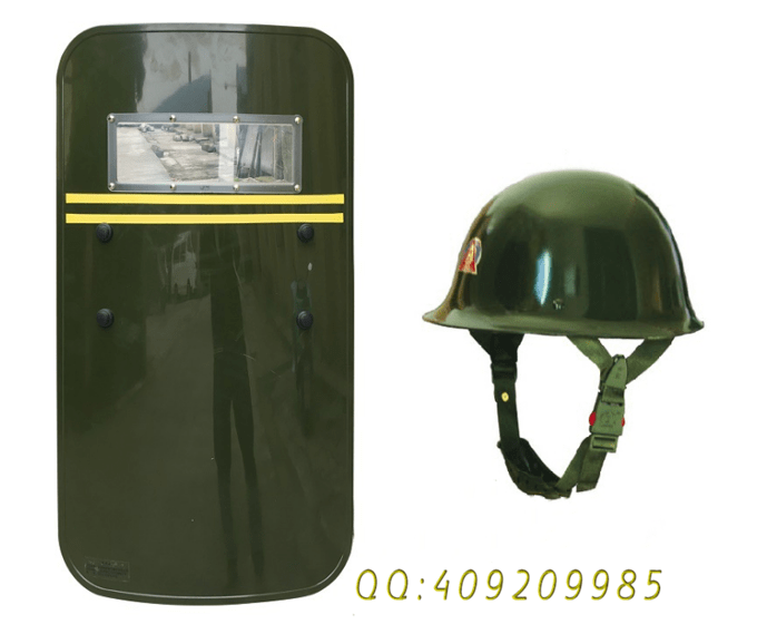 PC防爆盾牌 軍綠色防身盾牌 保安頭盔