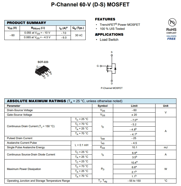 NTF2955PT1G参数