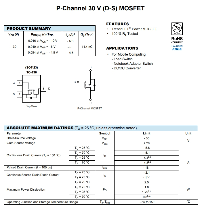 SI2323DDS-T1-GE3参数