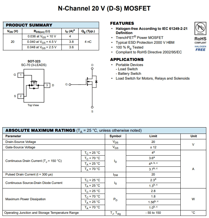 SI1304BDL-T1-GE3参数
