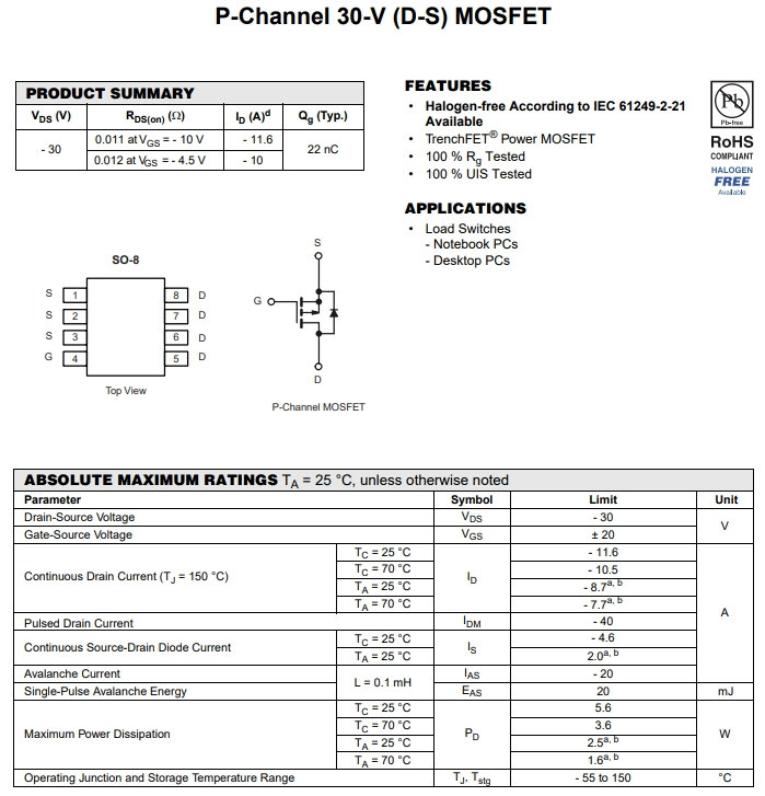 AO4407A参数