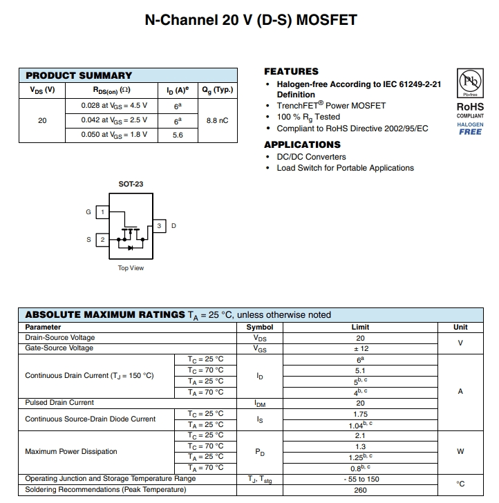 SI2302CDS-T1-GE3参数