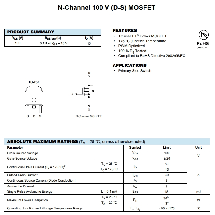 STD10NF10T4参数