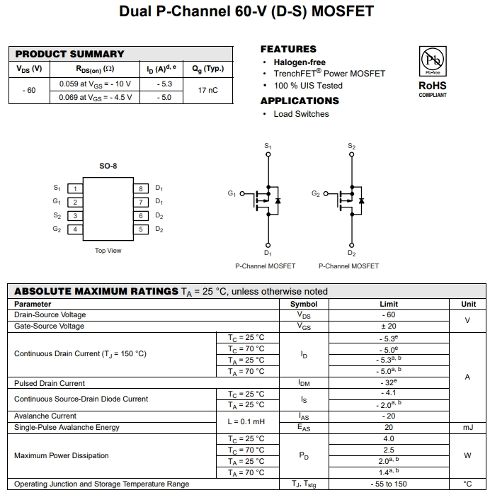 SI4948BEY-T1-E3参数