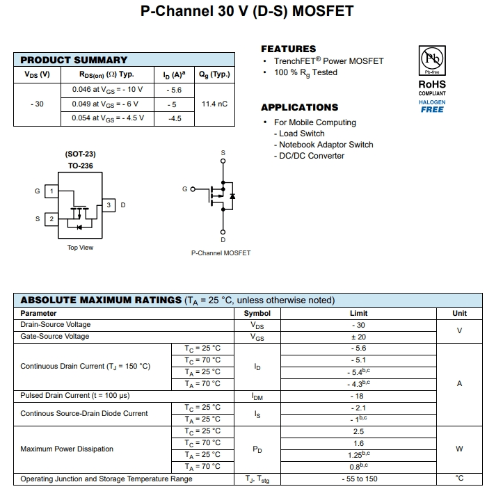 SI2323DS-T1-GE3参数