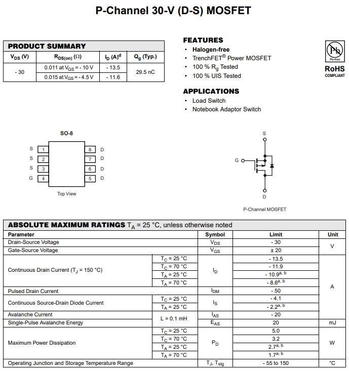 SI4405DY-T1-GE3参数