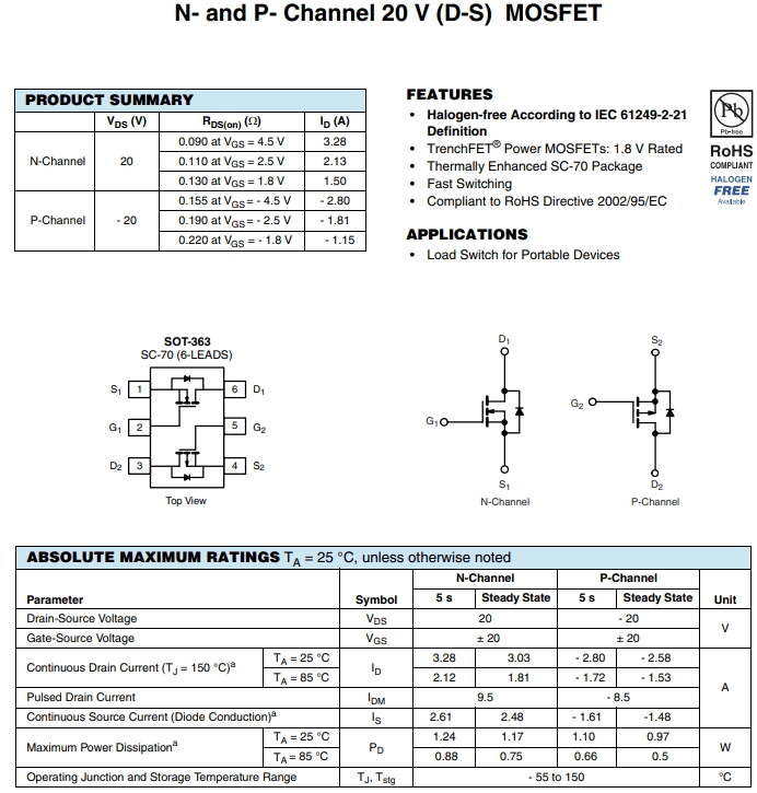 SI1555DL-T1-GE3参数