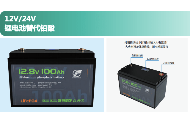 12V/24V 锂电池替代铅酸