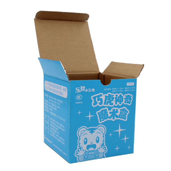 Custom Blue Printing Paper Corrugetd Packaging Storage Kids Toy Box Corrugated Packing