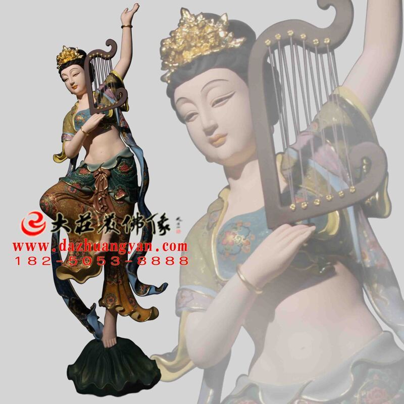 箜篌伎乐天雕塑
