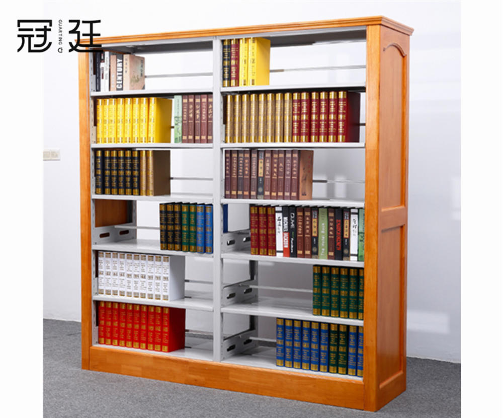 實木雙柱雙面書架