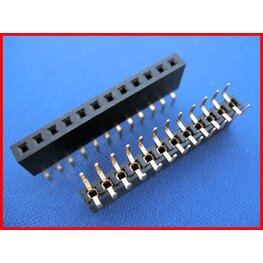2.54mm female header connector dip 180 H5.0 bottom entry single row