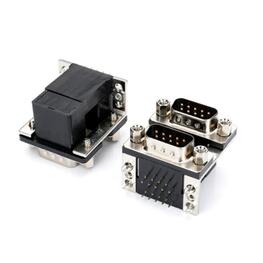 Double layer D-Sub Connector ,DR 2 Rows Right Angle Black Color 
