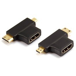 HDMI A female to HDMI mini male + Micro male adaptor
