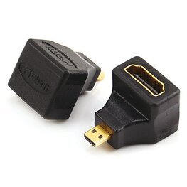 HDMI micro male to HDMI A female adaptor,90˚angle type
