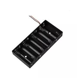12 Volt Cell (UM-3*8) Black Plastic 8 AA Battery Holder Box Case With Wire Lead