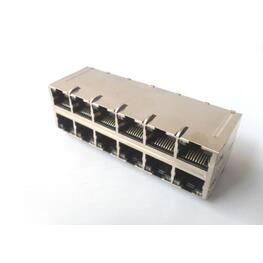 100Base 2X6 RJ45 Connector with LED