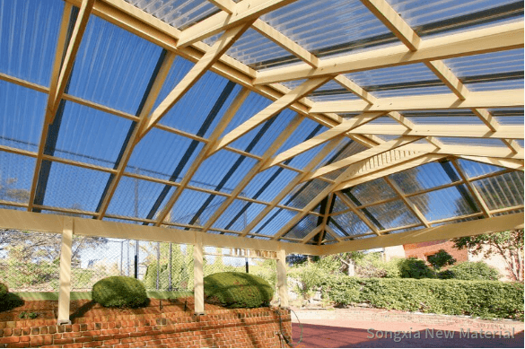 Carport Double Wall Hollow Curved Roof Polycarbonate Sheets