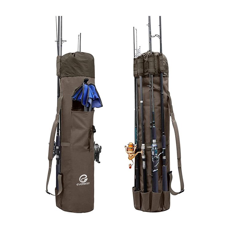 Durable Fishing Rod Bag Canvas Rod Case Organizer Pole Storage Bag
