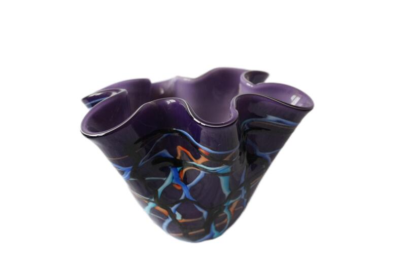 Purple Flower Murano Glass Vase 