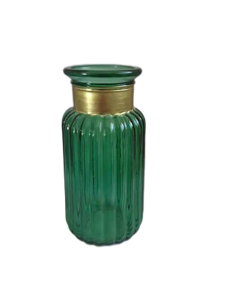 Glass Vase With Copper Mouth