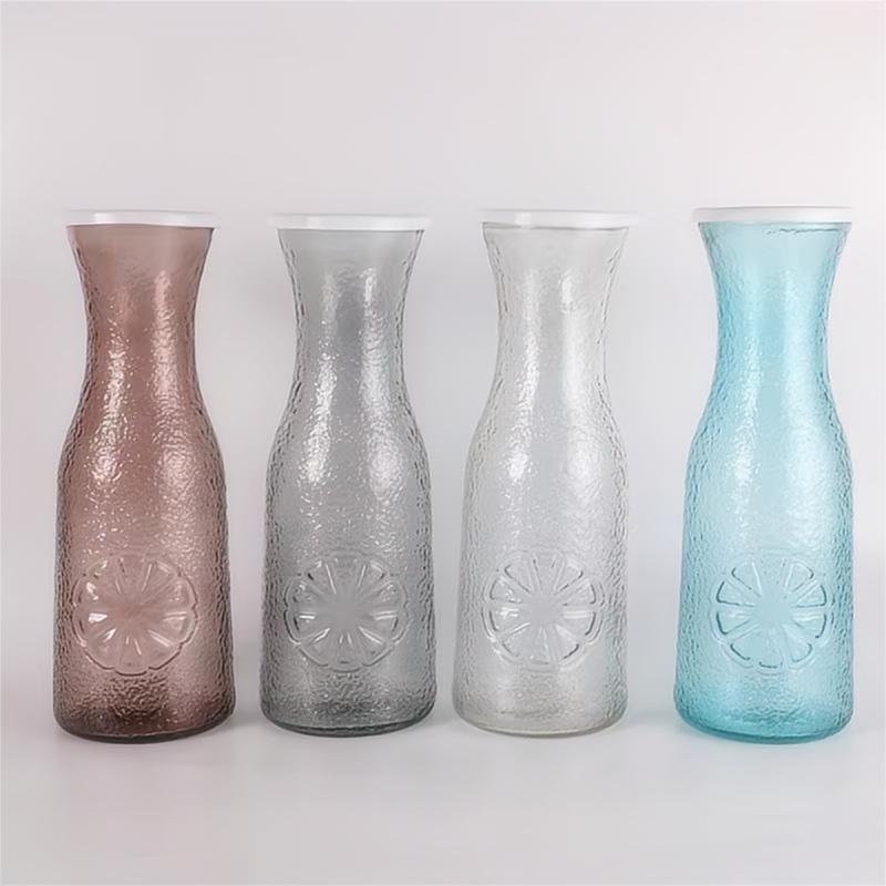 Wholesale Machine made glass milk bottle with lid Supplier Manufacturers