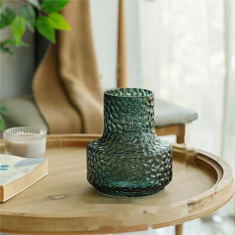 Wholesale Unique design glass vase with embossed surface Supplier Manufacturers