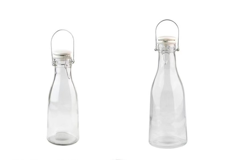 Wholesale Glass water bottle with metal handle Supplier Manufacturers