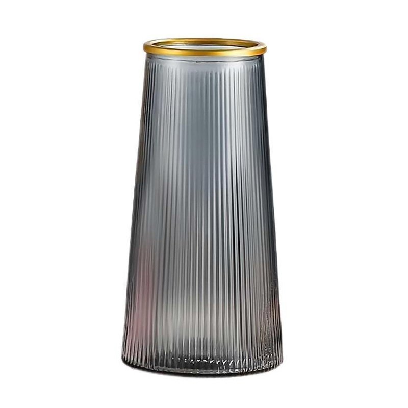 Glass Vase with Gold Rim for Livingroom