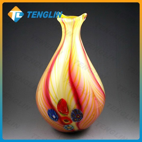 Wholesale Murano Handmade Glass Vase with Milleflori for Decoration