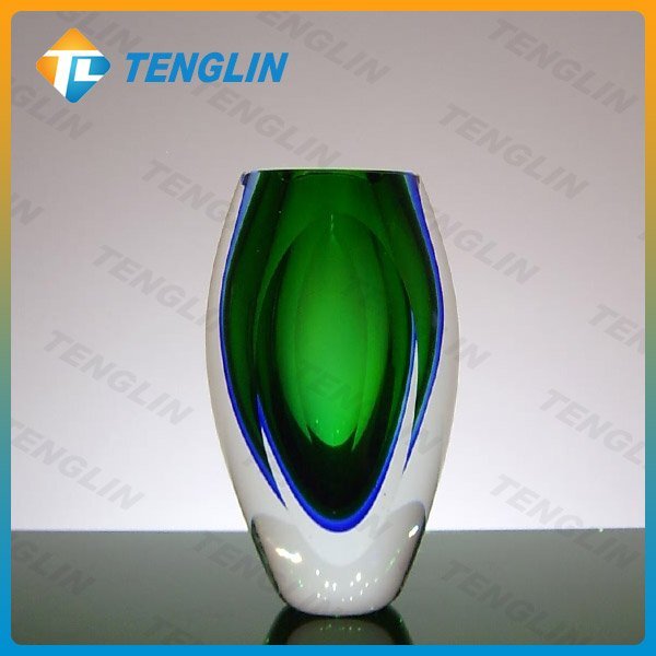 Wholesale Murano Art Glass Vase with Polish Side for Decoration
