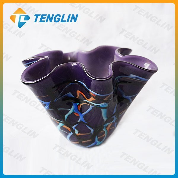 Wholesale Purple Handcrafts Art Glass Vase for Decoration