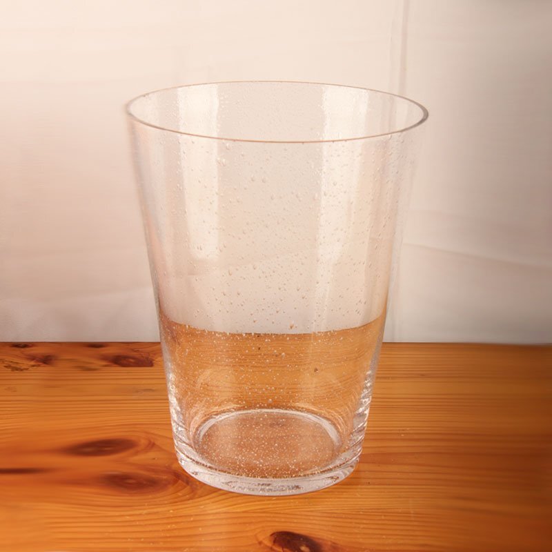 Wholesale Large Clear Glass Vase with Small Bubbles for Decoration