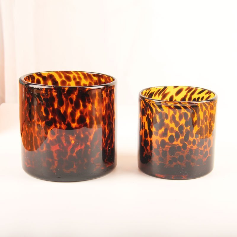 Tortoise Shell Candles Holder/Hurricane,Small Glass Vase