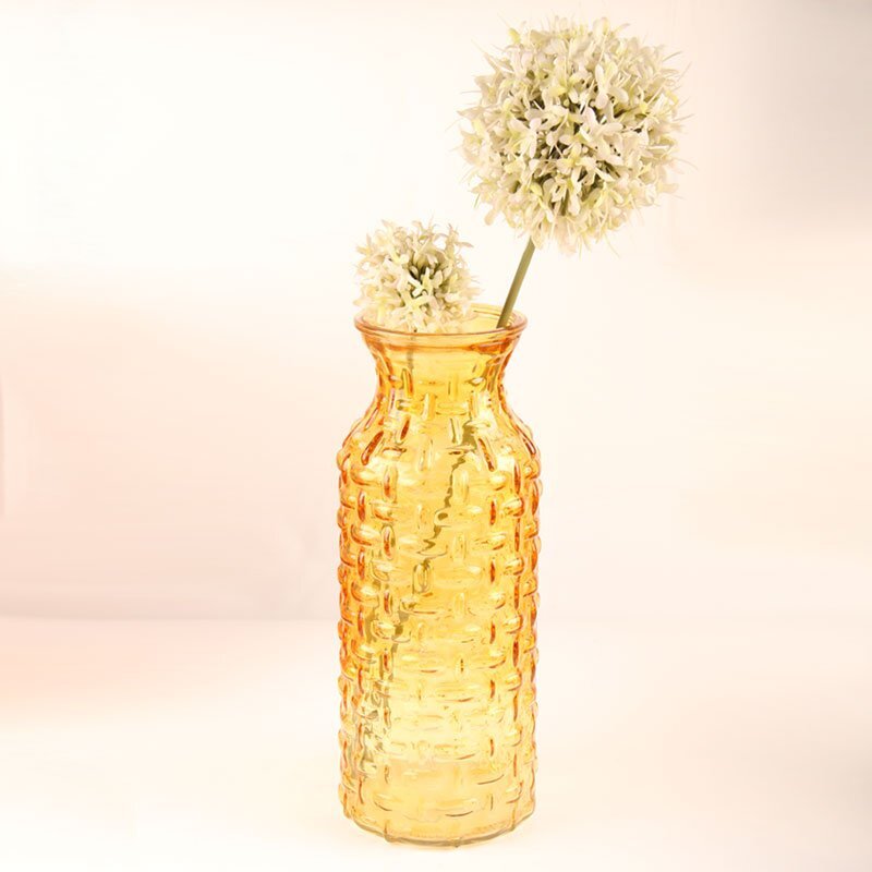 Hot Sale Antique Beautiful Glass Vase Honey Color Designed