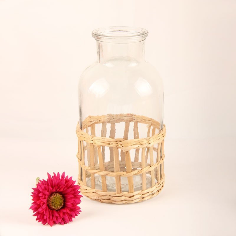 Wholesale Mini Willow Wrapped Glass Vase Supplier Manufacturers
